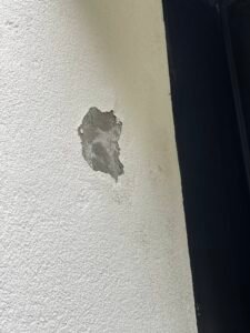 Au bout de 3 ans, la peinture se décolle avec présense d'humididité intérieure dans le doublage qui est responsable.